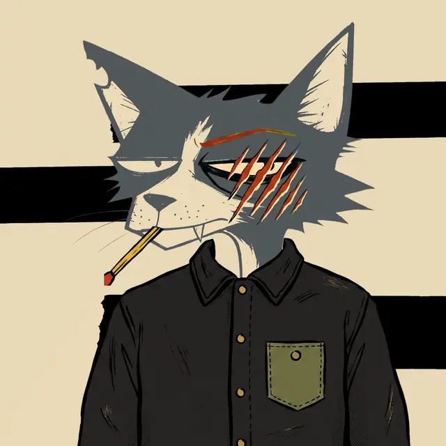 Broker #1399, a screenprinted alley cat.