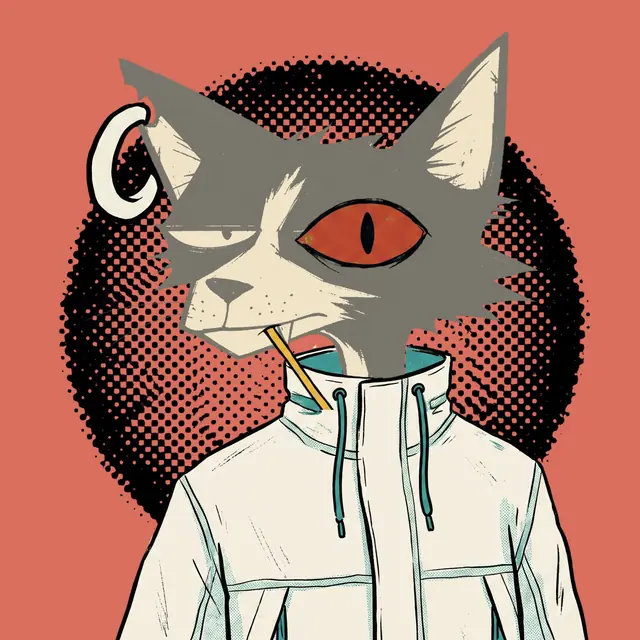 Broker #1407, a screenprinted alley cat.