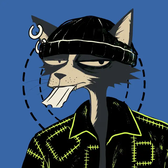 Broker #1415, a screenprinted alley cat.