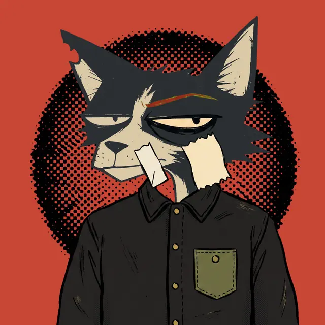 Broker #1421, a screenprinted alley cat.