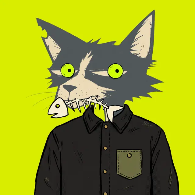 Broker #1454, a screenprinted alley cat.