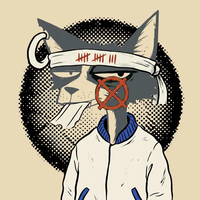 Broker #1457, a screenprinted alley cat.