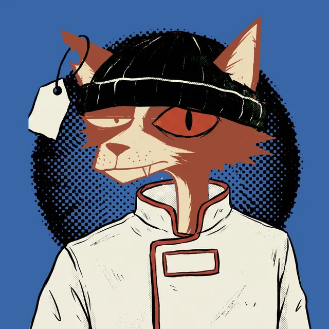 Broker #1464, a screenprinted alley cat.