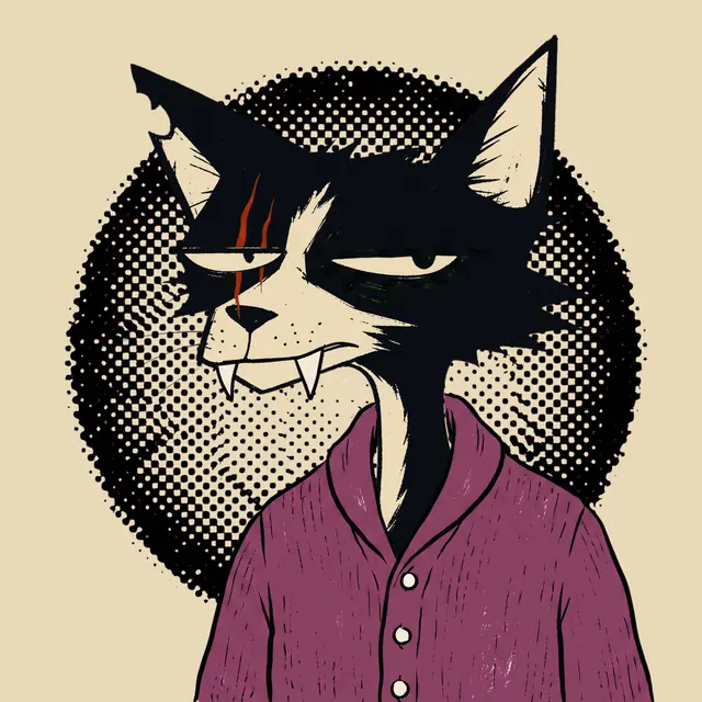 Broker #1469, a screenprinted alley cat.