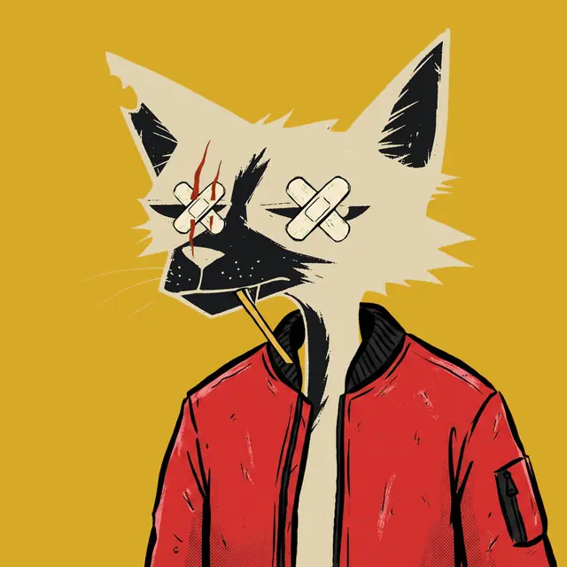 Broker #1515, a screenprinted alley cat.