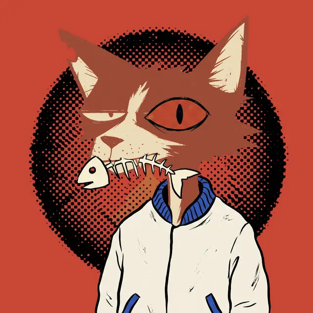 Broker #1548, a screenprinted alley cat.