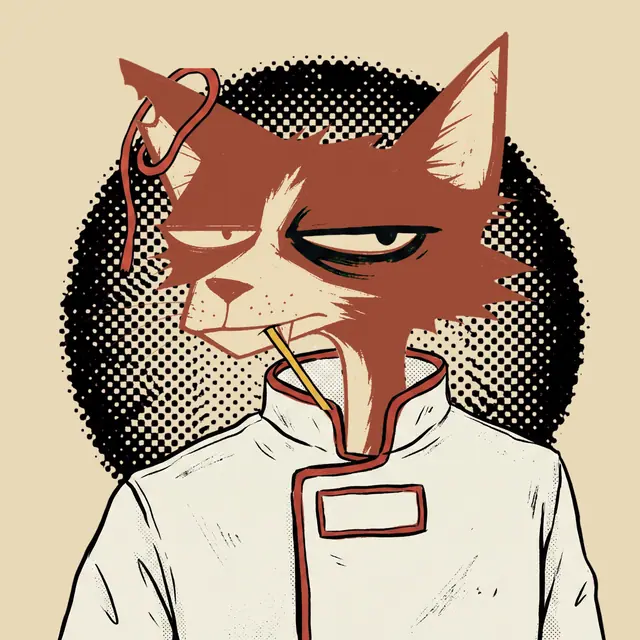 Broker #1581, a screenprinted alley cat.