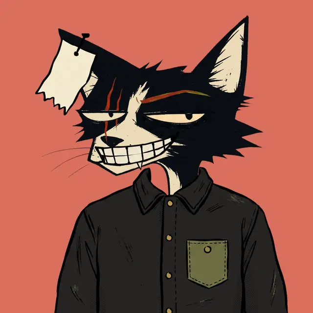 Broker #1583, a screenprinted alley cat.