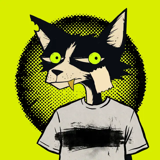 Broker #1585, a screenprinted alley cat.