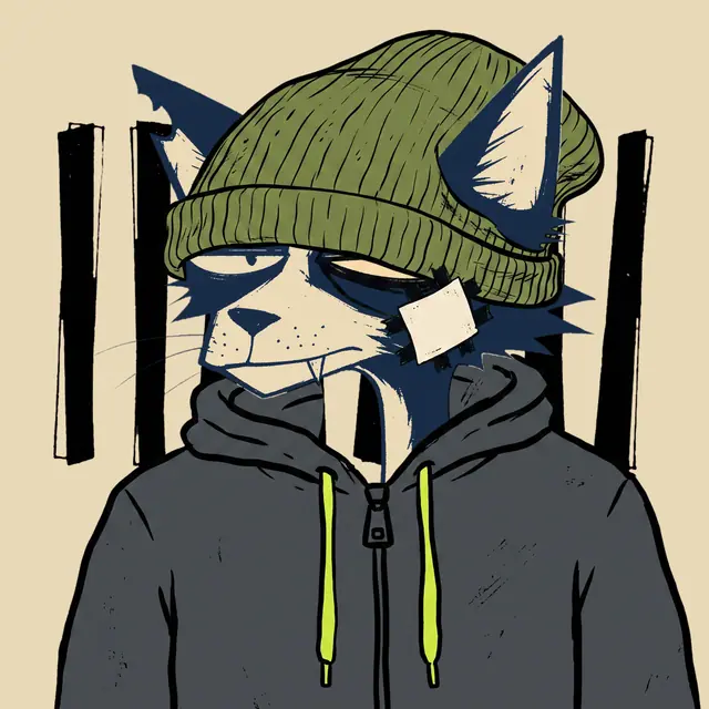 Broker #1621, a screenprinted alley cat.