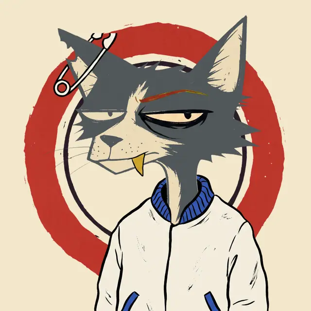 Broker #1640, a screenprinted alley cat.