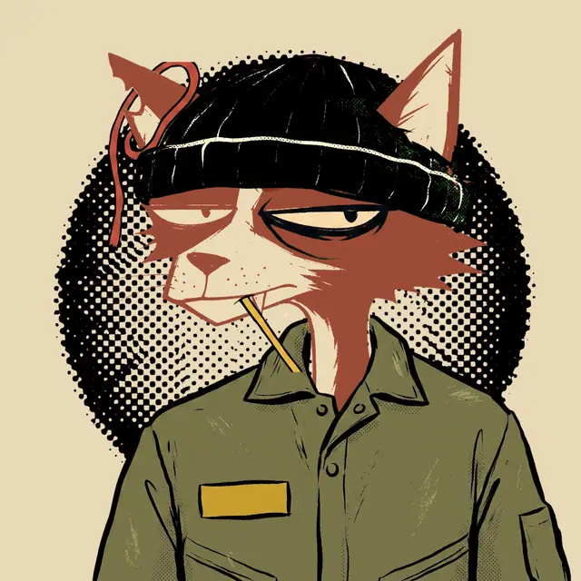 Broker #1730, a screenprinted alley cat.