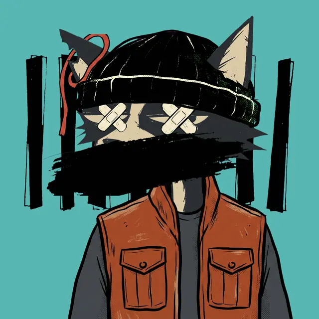 Broker #1732, a screenprinted alley cat.