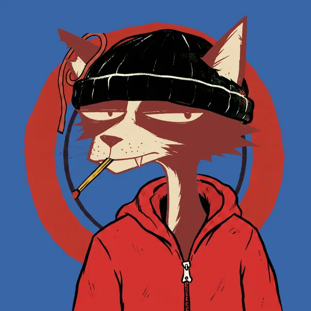 Broker #1734, a screenprinted alley cat.