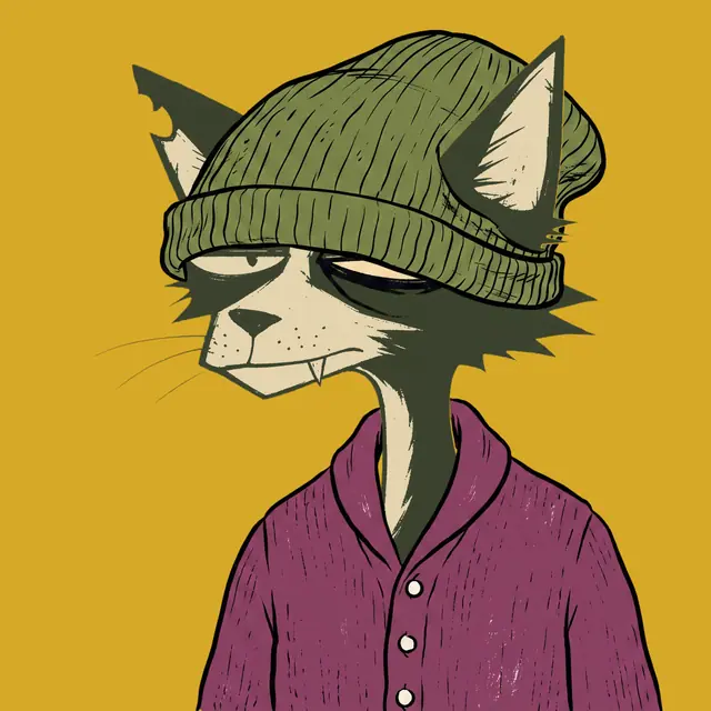 Broker #1737, a screenprinted alley cat.