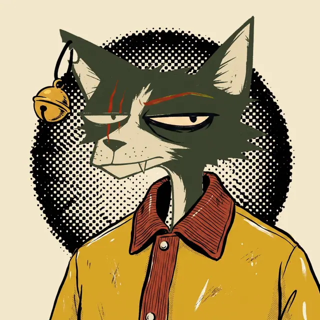 Broker #1754, a screenprinted alley cat.