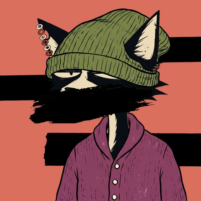 Broker #1758, a screenprinted alley cat.