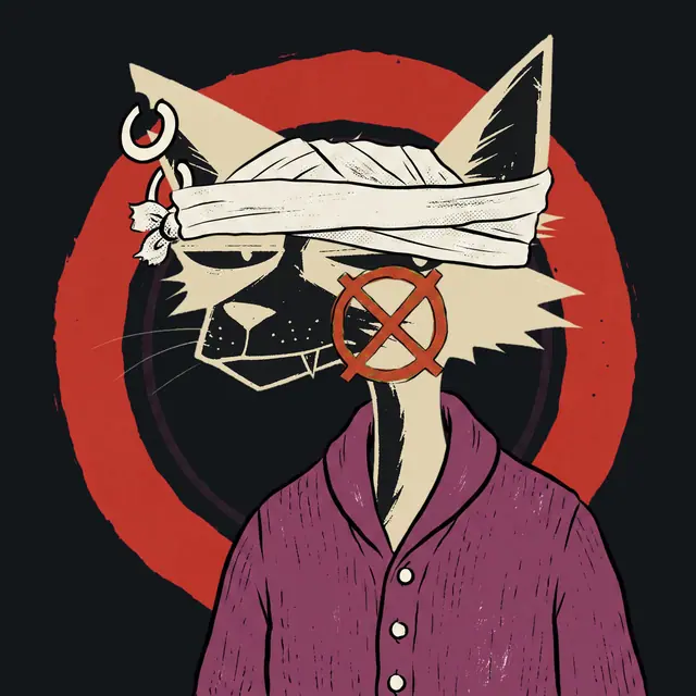 Broker #1777, a screenprinted alley cat.
