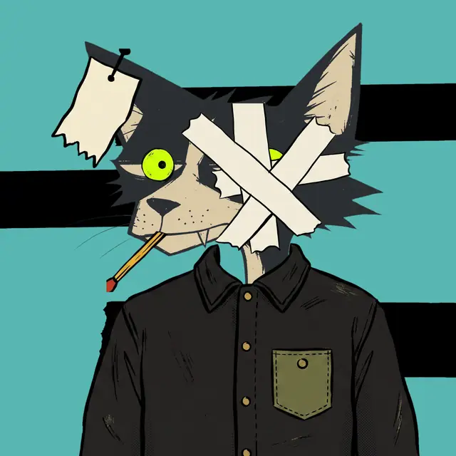 Broker #1875, a screenprinted alley cat.