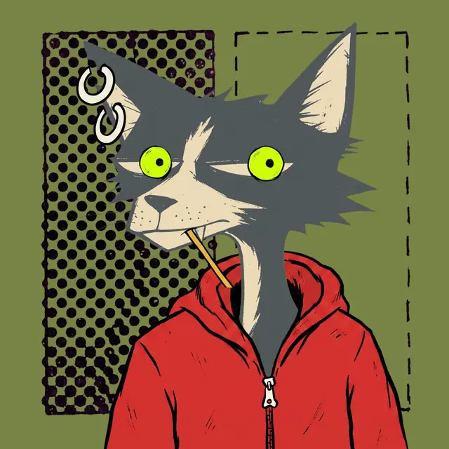 Broker #1908, a screenprinted alley cat.