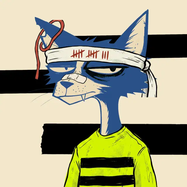 Broker #1935, a screenprinted alley cat.
