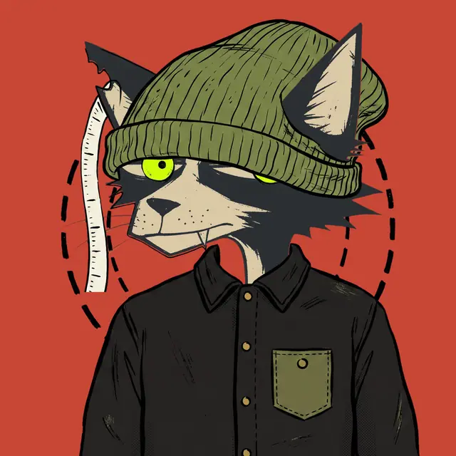 Broker #1936, a screenprinted alley cat.