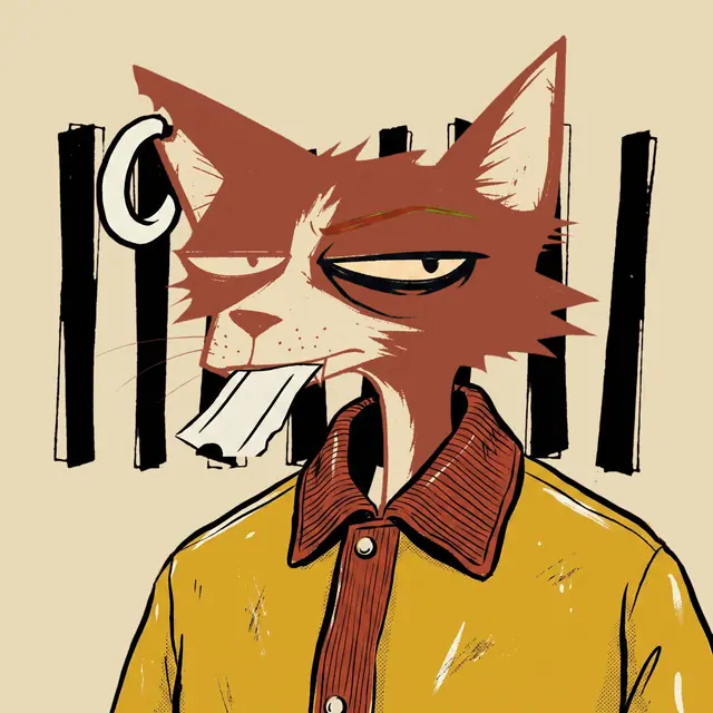 Broker #1993, a screenprinted alley cat.