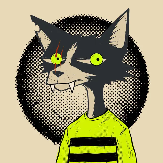 Broker #2009, a screenprinted alley cat.