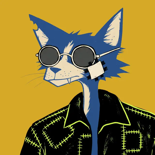 Broker #2039, a screenprinted alley cat.