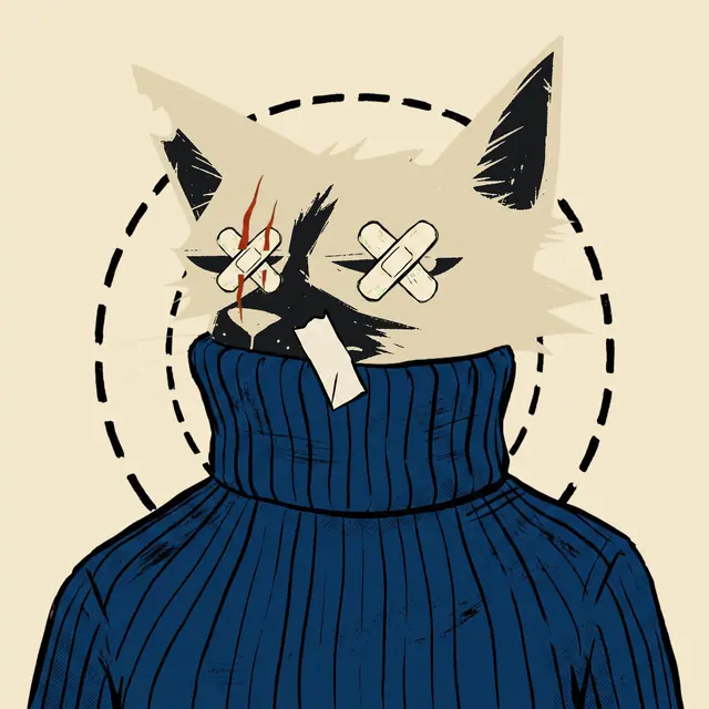 Broker #2070, a screenprinted alley cat.