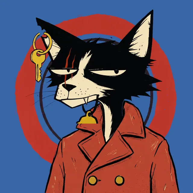 Broker #2100, a screenprinted alley cat.